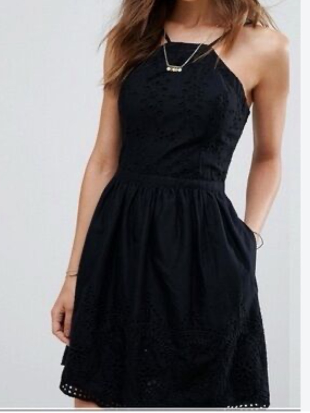 Abercrombie & Fitch Black Eyelet 💯 Cotton Dress